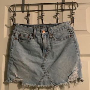 denim american eagle skirt